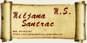 Miljana Santrač vizit kartica